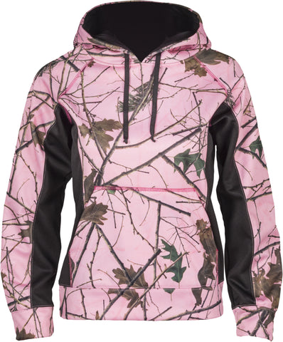 GIRLS PINK FOREST CAMO XRG SOFT SHELL HOODIE
