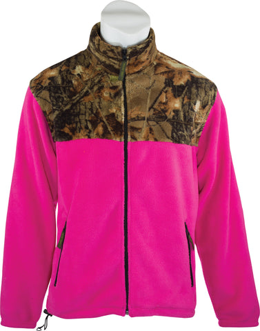WOMEN'S CAMO CORAL FLEECE FULL ZIP JACKET