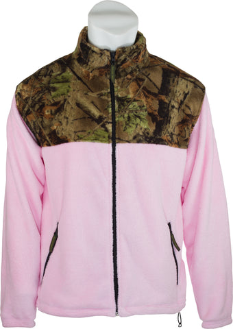WOMEN'S CAMO CORAL FLEECE FULL ZIP JACKET