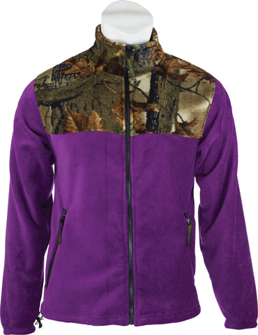 WOMEN'S CAMO CORAL FLEECE FULL ZIP JACKET