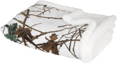 BABY SOFT SHERPA SNOW FOREST CAMO BLANKET