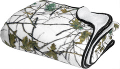 60x80 SOFT TOUCH REVERSIBLE SNOW FOREST CAMO BLANKET