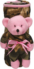 CAMO PLUSH BEAR N' BLANKET