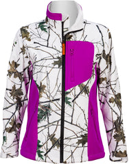 WOMEN'S SNOW FOREST CAMO CUSTOM XRG SOFT SHELL JACKET