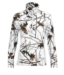 WOMEN'S SNOW FOREST CAMO IMPULSE 4-WAY STRETCH 1/4 ZIP JACKET