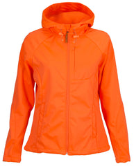 WOMEN'S BLAZE ORANGE CUSTOM XRG SOFT SHELL FULL ZIP HOODED JACKET