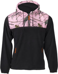 WOMEN'S PINK FOREST CAMO C-MAX HOODED 1/4 ZIP HOODIE