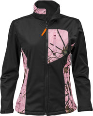 WOMEN'S PINK FOREST CAMO CUSTOM XRG SOFT SHELL JACKET