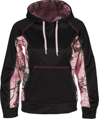 WOMEN'S PINK CAMO XRG SOFT SHELL HOODIE