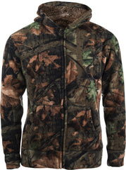 WOMEN'S CAMO ALBATES SOFT BONDED SHERPA-LINED HOODED JACKET