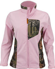 WOMEN'S PINK CAMO CUSTOM XRG SOFT SHELL WATERPROOF JACKET