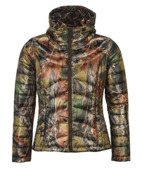 WOMEN'S CAMO ULTRA THERMIC SILK PADDED HOODED QUILTED JACKET
