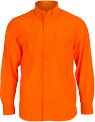 MEN'S BLAZE ORANGE MICRO FLEECE BUTTON-DOWN SHIRT