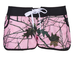 WOMEN'S PINK FOREST CAMO H20 DOLPHIN BOARD SHORTS