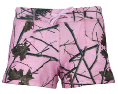 WOMEN'S CAMO 4-WAY STRETCH ACTIVE DOLPHIN SHORTS