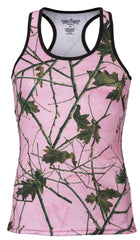 WOMEN'S PINK FOREST CAMO ACTIVE PERFORMANCE TANK TOP