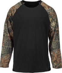 MEN'S CAMO RAGLAN COTTON LONG SLEEVE T-SHIRT
